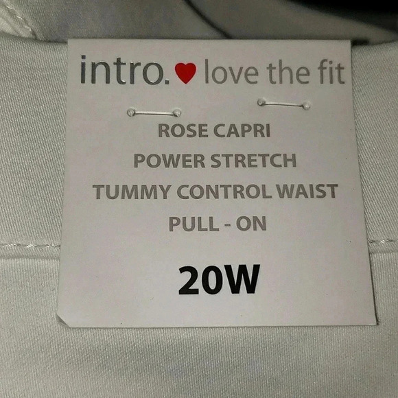 White Pockets 20W Power Stretch Pull-On Slimming Tummy Control Cropped Pants - Picture 4 of 6